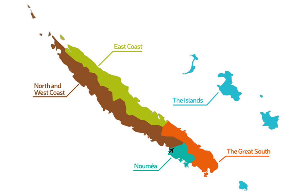 Carte régions Nouvelle-Calédonie
